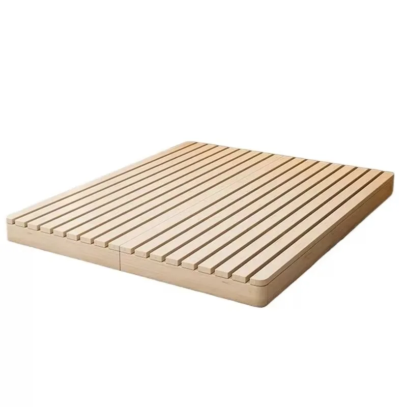 Modern Eco-Friendly Durable Minimalist Solid Wood Platform Bed Japanese Tatami Floor Bed Frame Queen King Size No Headboard - view 4