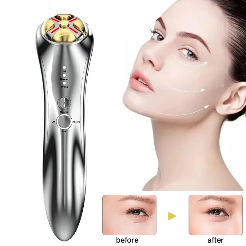 Face Wrinkle Remover Facial Radio Frequency EMS Skin Microcurrent Red Light Therapy Instrument Face Beauty skin Care  Anti-aging