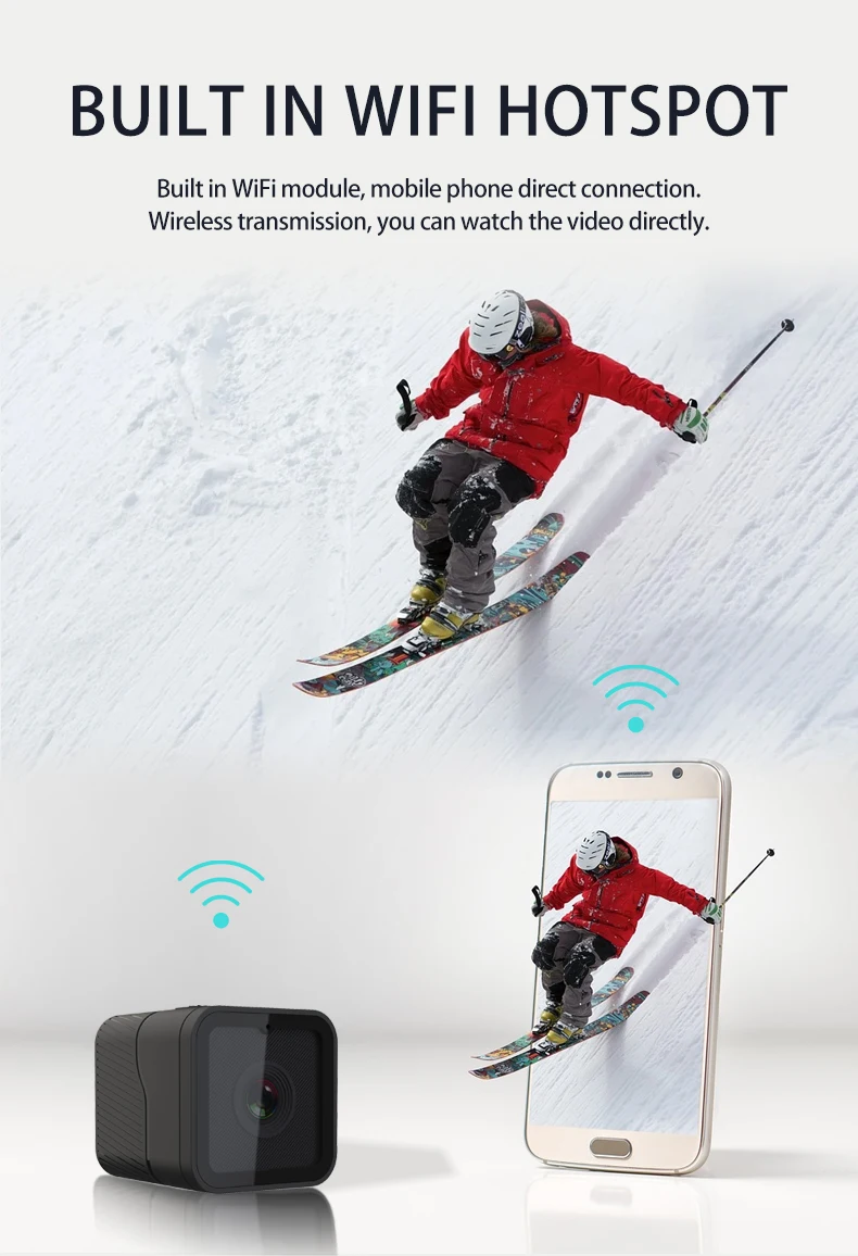 CS03 Mini Sport Camera 1080P HD Video Recorder IP67 Waterproof Body Micro Cam Night Vision WiFi Hotpot Motion Sensor Camcorder