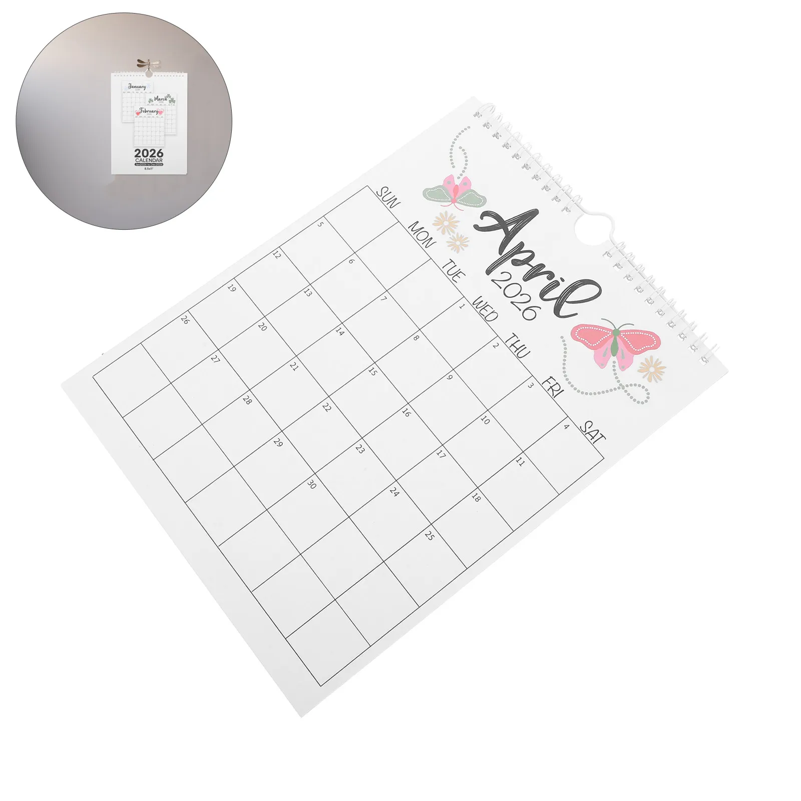 

2026 Wall Calendar Large Monthly Planner 12 Months Vertical Layout with Holiday Tracking Smooth Page Turn for Office Home Decor