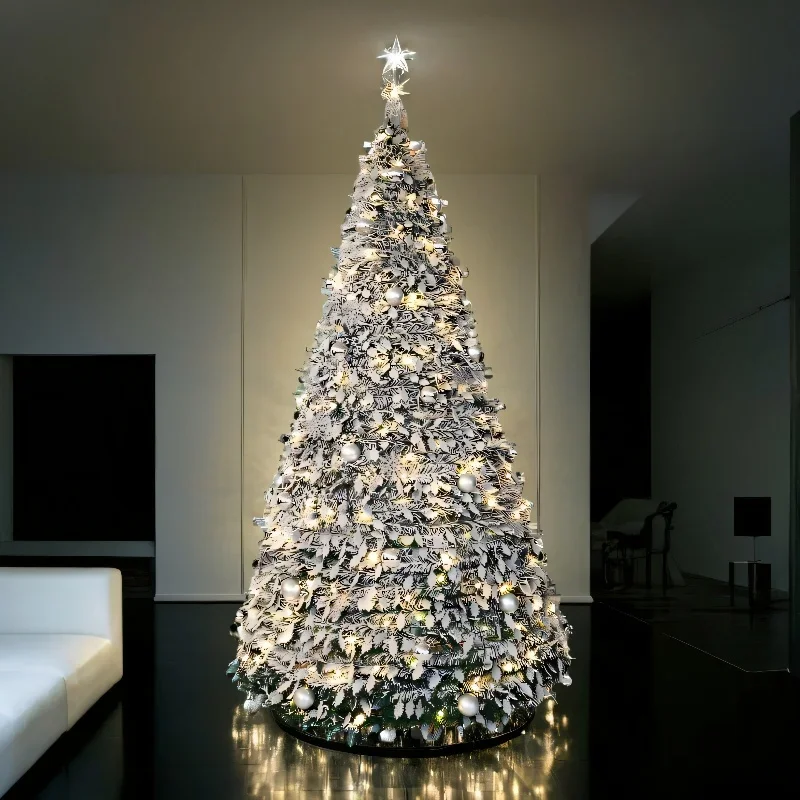 150cm Christmas Tree Foldable Christmas Tree with Decorative Lights Multifunctional PVC for Christmas Shopping Mall Decorations