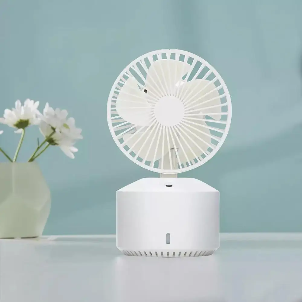 Yoyopin wellsmart 3 em 1 mini ventilador de refrigeração bladeless desktop umidificador névoa led luz da noite ventilador sem fio usb carregamento