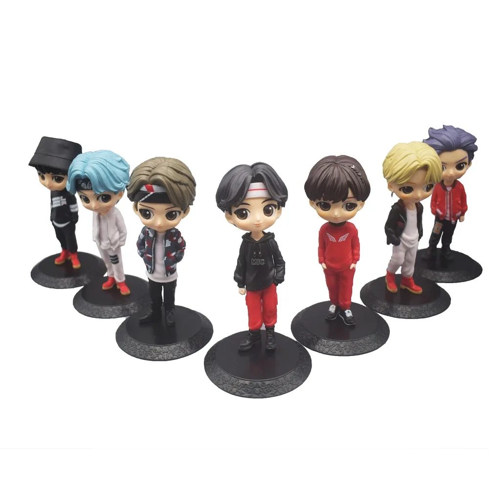 7pcs/set Kpop BangTan Boy BTS Doll Model Toy Action Figure Star Idol Cute Army Gift for Kids 15CM