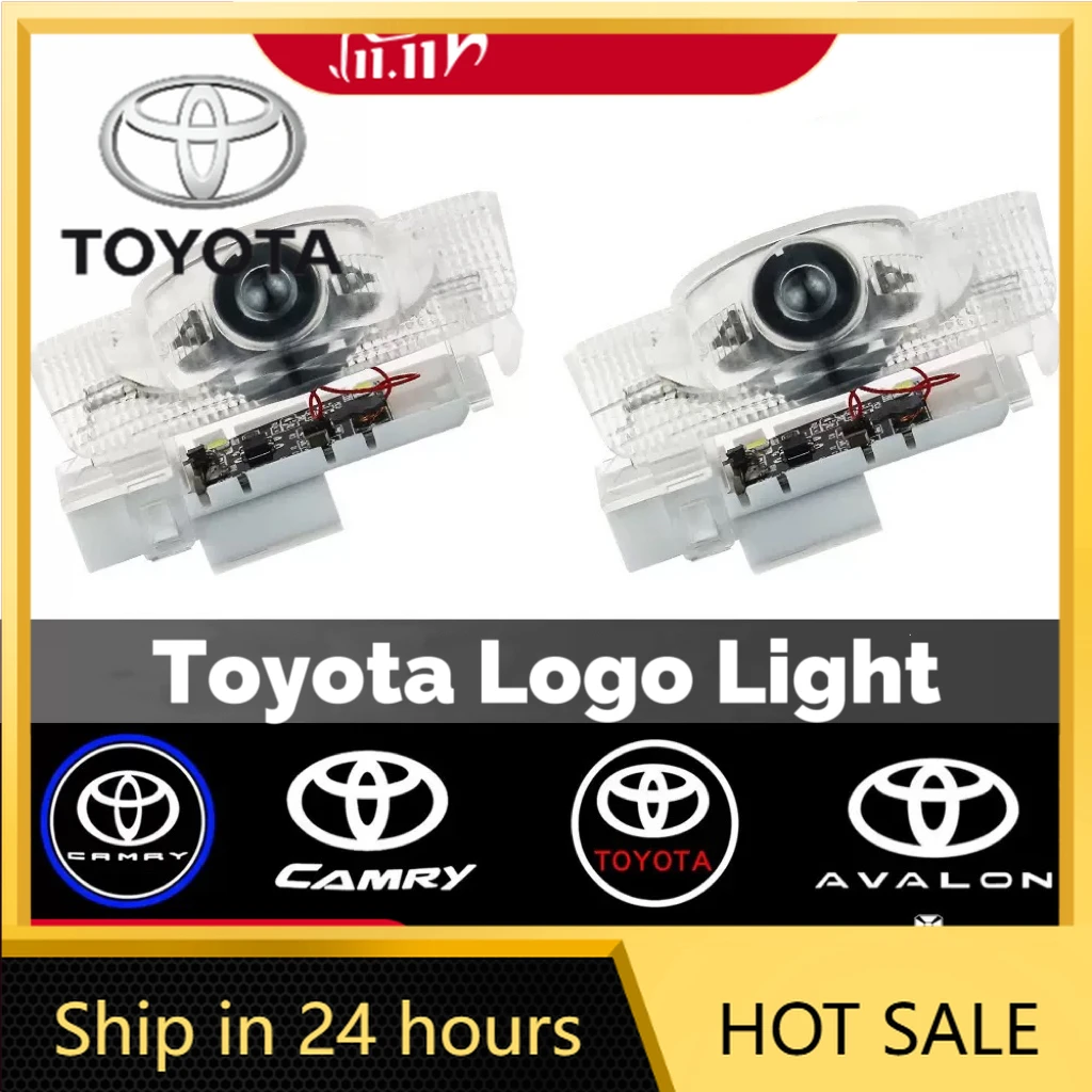

Наклейки на автомобиль для Toyota 2026: Новые колпаки на диски (2 шт.), светодиодные приветственные огни на двери автомобиля с логотипом для Toyota Camry, Highlander, Land Cruiser, Prado