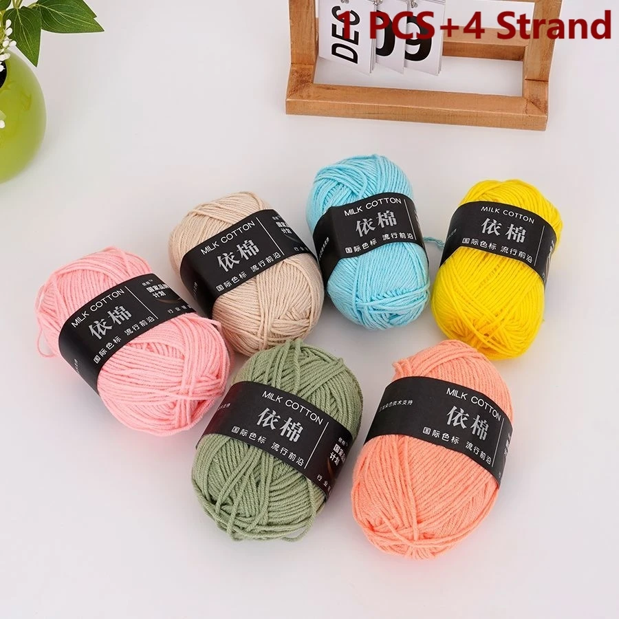 4 Strand Crochet Yarn Sale Of Yarn Soft Warm Knitted Line Thread Handmade Needlework DIY Cotton Thread Knitting Milk Cotton Yarn