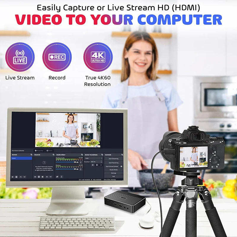 

【2026】Ezcap 364 To Type C USB 3.0 Audio Video Capture Card 8K 60Hz Input Loop , 4K 60Hz Laptop OBS Live Streaming Game Reco