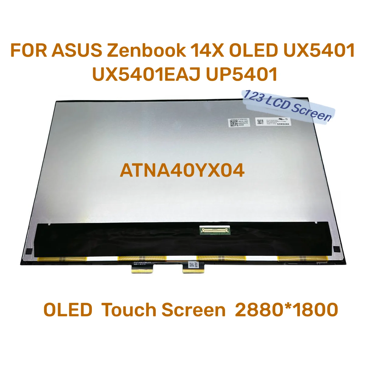 FOR ASUS Zenbook 14X OLED UX5401 UX5401EAJ UP5401 ATNA40YX04 OLED LCD SCREEN TOUCH Display ASSEMBLY