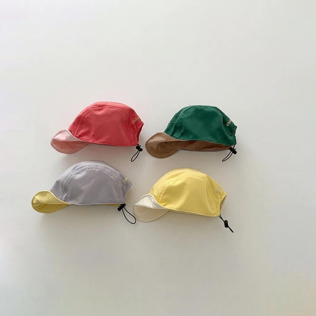 

2-6Y Korean children's hat spring and summer fashion new ins double-sided quick-drying baby sun protection cap sun hats