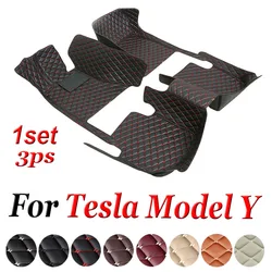 Tappetini Auto per Tesla Model Y 7 Seat 2020 2021 2022 2023 tappetino in pelle ricambi interni Auto tappetino tappeto tappeto accessori Auto