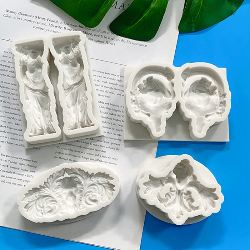 Cross-border Europe and the United States statue four-piece silicone mold figure statue lion statue silicone mold.