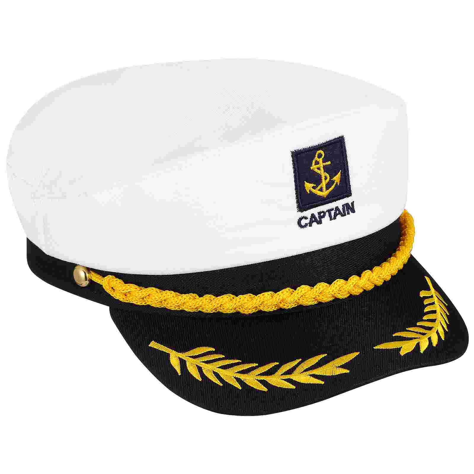 Men and Women Embroidered Captain Hat Women's Pirate Sailor Costume Ship Hats for Marine Admiral