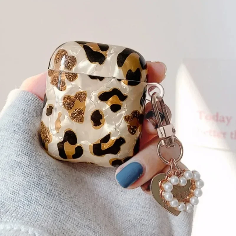 Pearl Earphone Cases For Airpods 4 Leopard Pendant Headphone Protective Cover For Apple For Airpod 3 Pro 2 1 3rd Generation