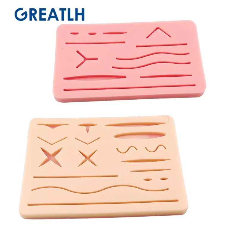 GREATLH Silicone Suture Practice Pad Skin Suture Practice Kit Model with Wound Medical Student Practice Training Model