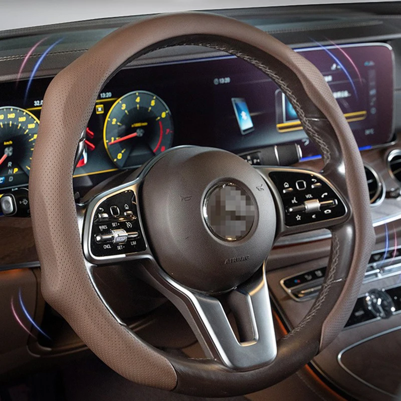 

NPAAP leather Car Steering Wheel Cover Non-slip Wheel Booster Cover For Mercedes Benz W203 W205 W204 W164 W140 W211 C260 E300