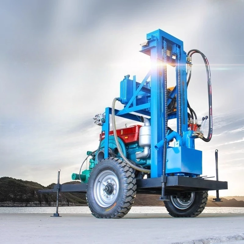 جهاز حفر الآبار معدات منزلية صغيرة 100 م 150 م معدات زراعية هيدروليكية ديزل جهاز حفر آبار المياه