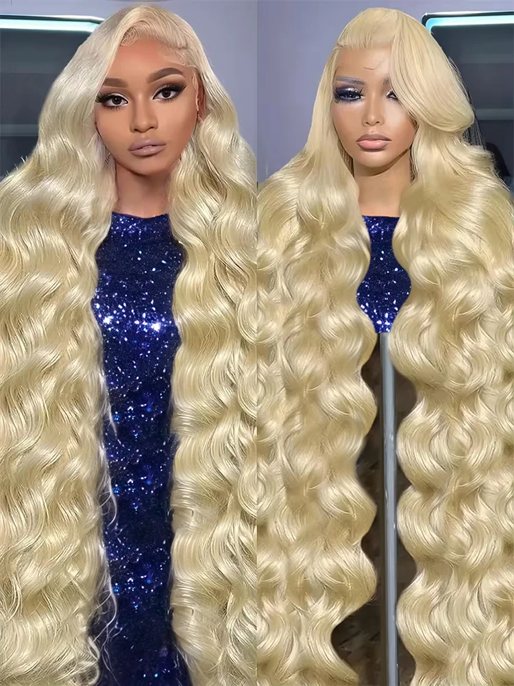 

Парик из натуральных волос 40-46 дюймов, 613 блонд, HD кружевной фронтальный парик 13x6 13x4, с эффектом Body Wave, бразильские окрашенные парики для женщин, 250% плотность