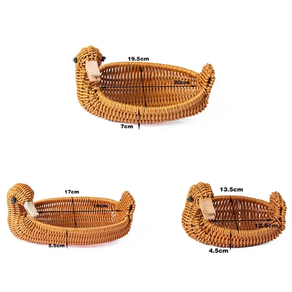 Multistyles Imitation Rattan Fruit Plate Multipurpose Bread Display Creative House Candy Packaging Retro Woven Animal Style