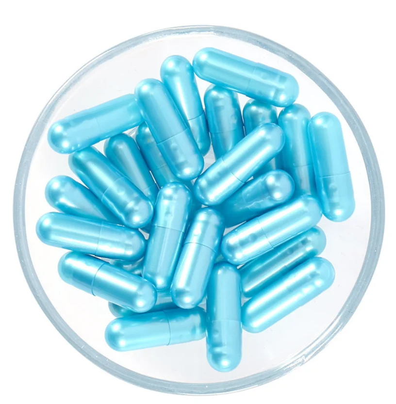 

10000PCS 00# Joined or Seperated Empty Capsules! Pearl blue Hard Gelatin Empty Capsule Size 00 Packing bottle