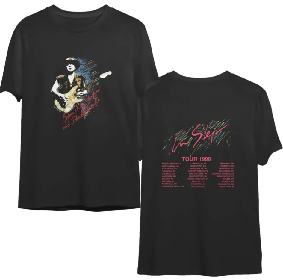 

StEvie Ray Vaughan in Step Tour T-Shirt,SteVie Ray Vaughan Adult T-Shirt