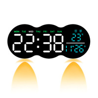 New Living Room Wall Clock Digital LED Electronic Clock with Light Multi-function Alarm Clock Temperature with Remote Control