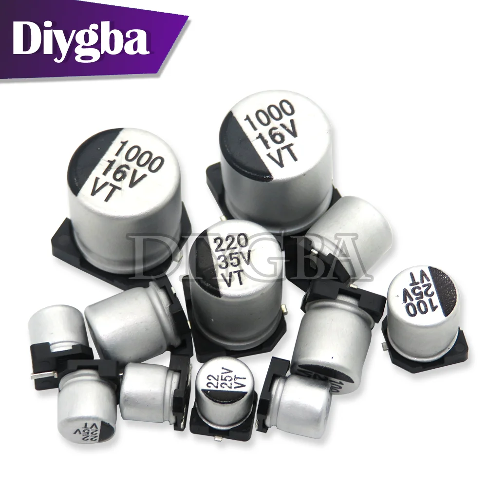 10PCS/LOT SMD Electrolytic capacitor aluminum 6.3V 10V 16V 25V 35V 50V 1UF 2.2UF 4.7UF 10UF 47UF 100UF 220UF 330UF 470UF 680UF