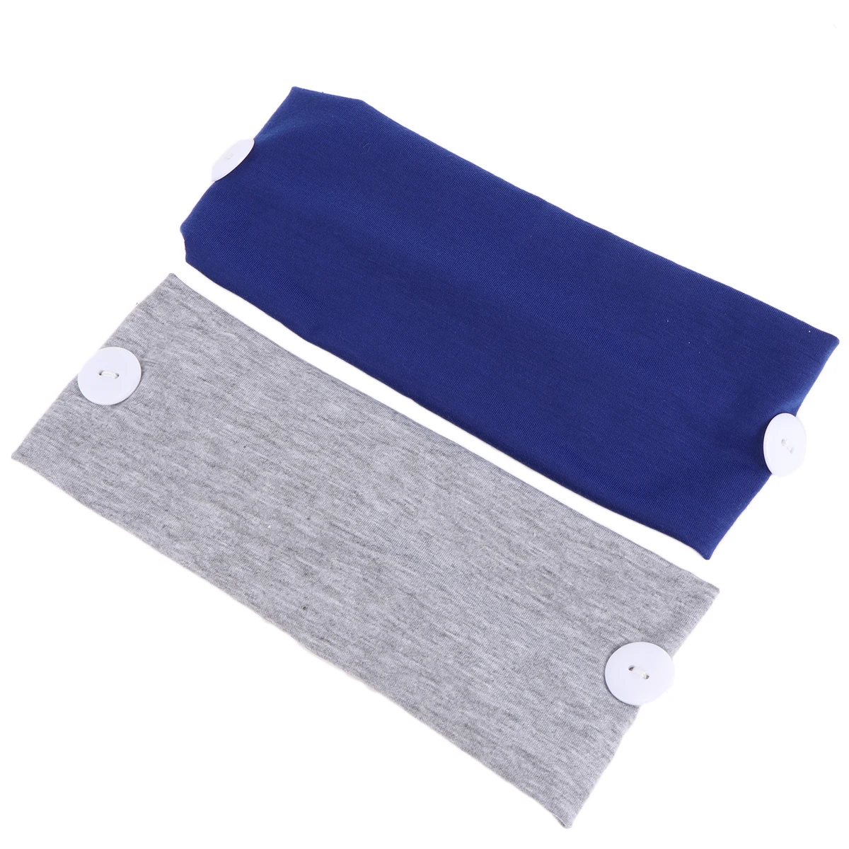 

2pcs Fitness Headband Pure Color Binding Stretchy Button Yoga Mouth Mask Ear Protection Hair Care Styling Tool