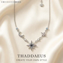 Collier royal étoile et lune 2023 printemps nouvelle chaîne à maillons Bijoux fins Europe 925 sterling argent Bijoux cadeau tendance pour les femmes