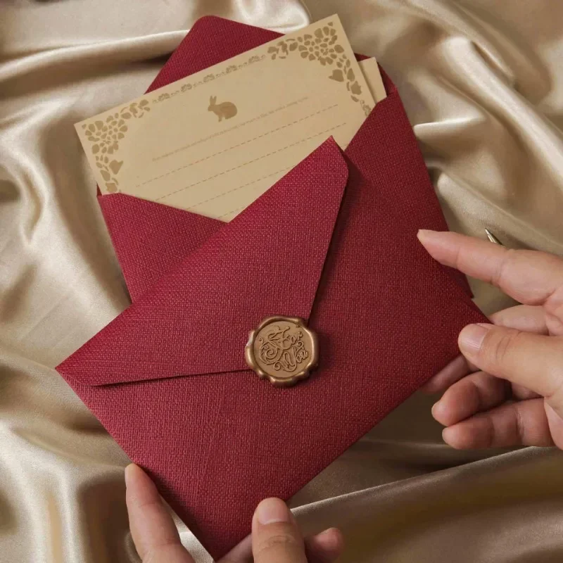

10pcs Window Envelopes for Letters DIY Handmade Gift Packaging Bag Wedding Party Invitation Card Cover Linen Texture Envelopes