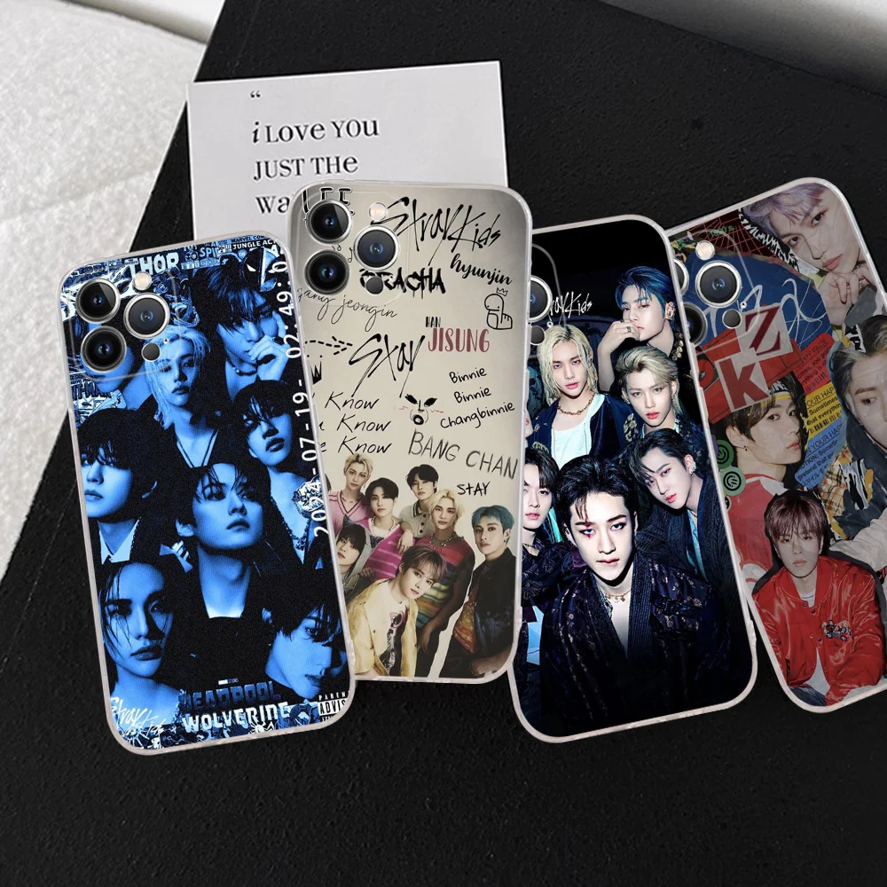 Kpop S-StrayS_K-Kids Phone Case For IPhone 16 15 13 14 Pro Max XS XR 12 11 Pro 13 Mini 6 7 8 Plus Soft Clear Back Cover