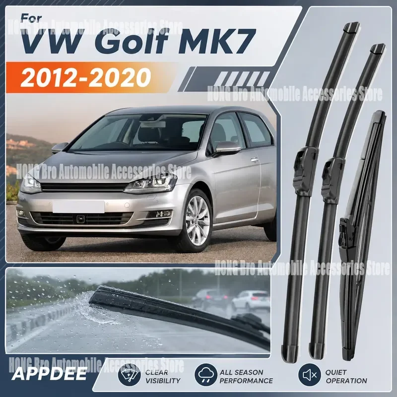 For VW Golf MK7 2012-2020 Front Rear Windshield Wiper Blades Set 26 18 11 Inch Windscreen Washer Arm Replacement Auto