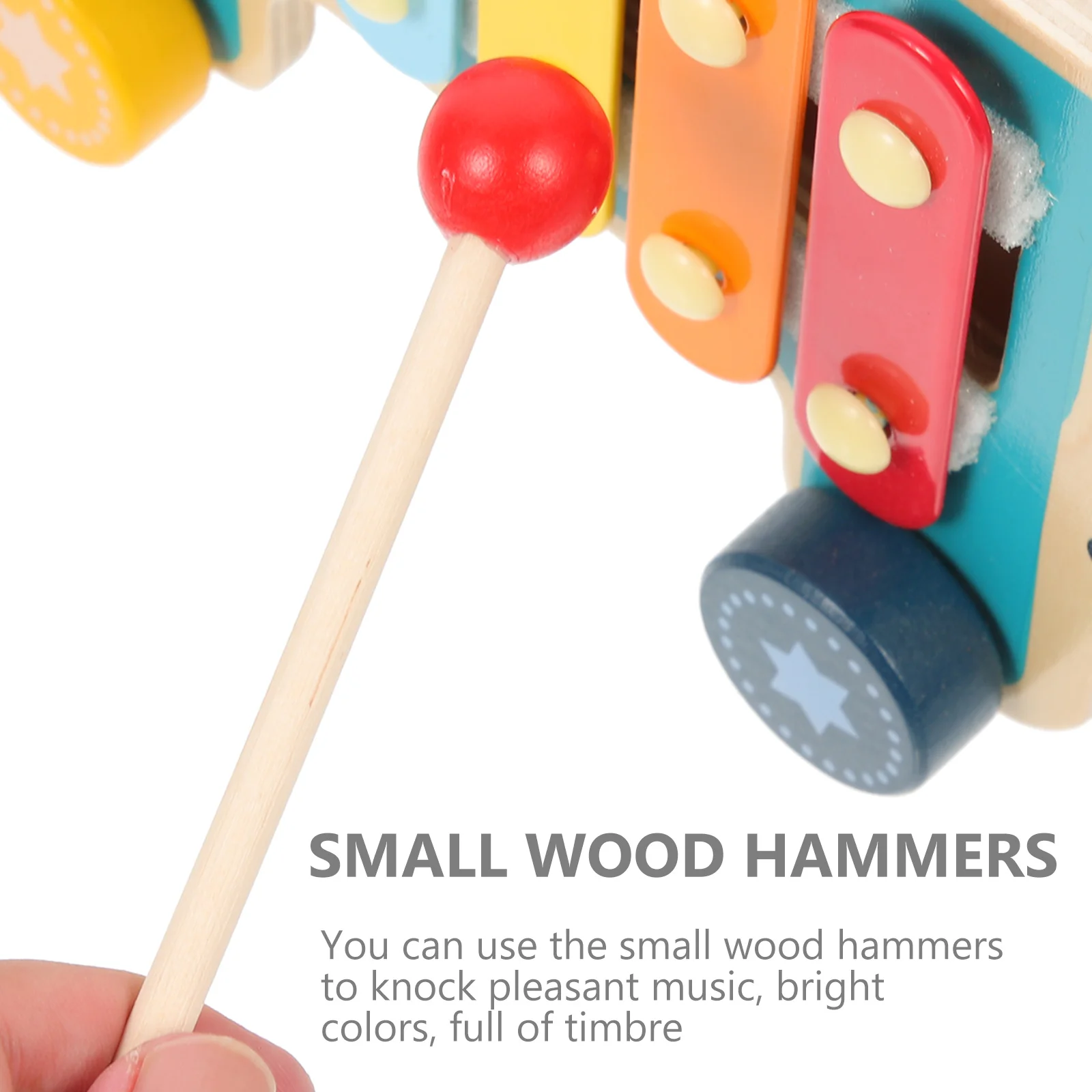 

1Set Wood Whack Hammer Educational Plaything Bright Colors Hand Coordination Music Instrument Early Learning Knock Game