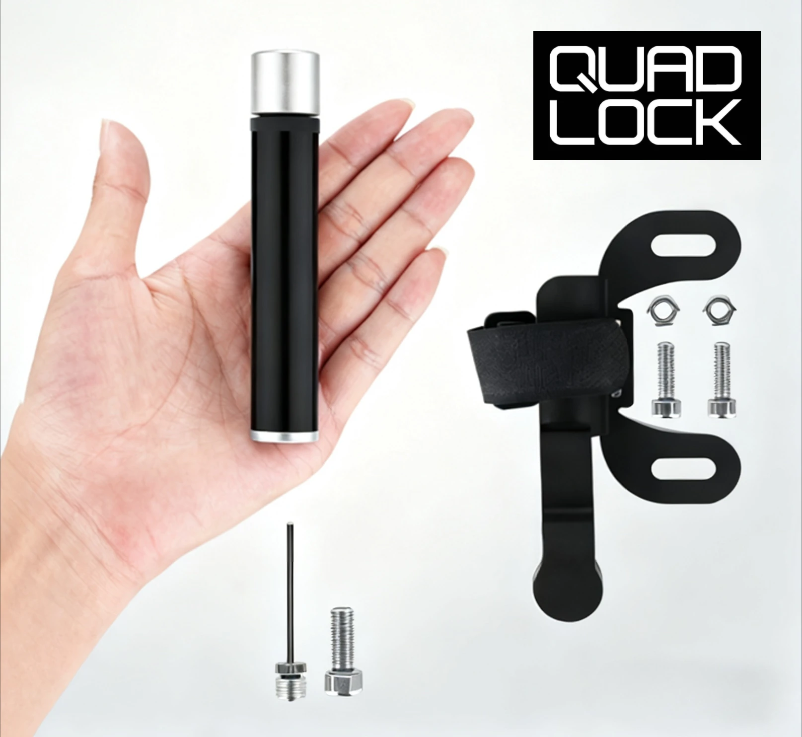 

QUAD LOCK Portable Mini Bike Bicycle Pump Aluminum Alloy Cycling Hand Air Pump Ball Tire Inflator MTB Road Bike Pump