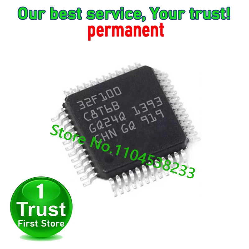 

10PCS/LOT STM32F100 STM32F100C8T6B STM32F100CBT6B QFP48