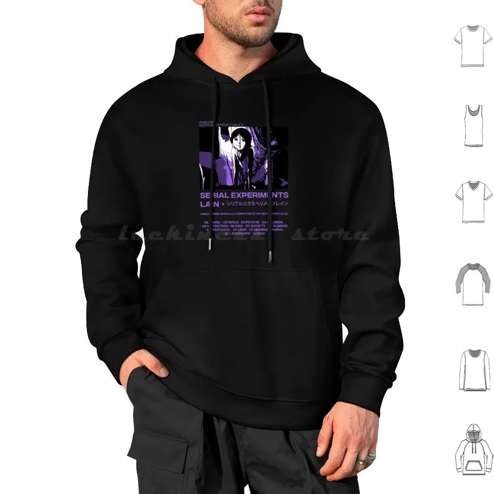 Serial Experiments Lain Darker Hoodies Long Sleeve Serial Experiments Lain Science Fiction Anime Anime Lain Vaporwave