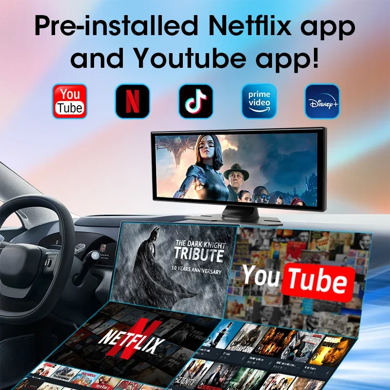 Srnubi 11.26 "Android14 جهاز تسجيل فيديو رقمي للسيارات 4G + 64G Dash Cam Carplay أندرويد السيارات عدسة مزدوجة مسجل فيديو ليوتيوب Netflix دعم 4G صافي