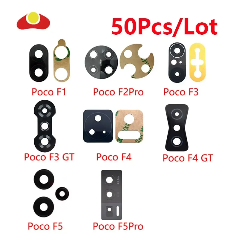 

50Pcs Rear Back Camera Glass Lens For Xiaomi POCO F5 Pro F4 GT F3 F3GT F2 Pro F1 With Adhesive Sticker Phone Accessorie