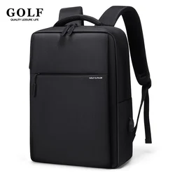 GOLF New Men Backpack usb School 15.6 Inch Business Laptop Backpack Large Capacity Waterproof Black Travel Bags with usb Charger