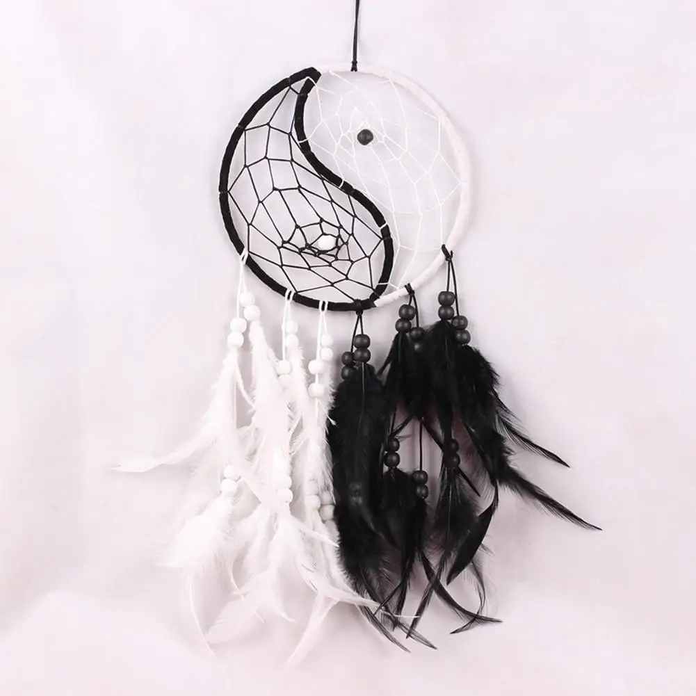 Balance Harmony Dream Catcher Bedroom Decor Dream Catcher Black White Feather Dream Catchers Yin Yang Wall Decorations for Home