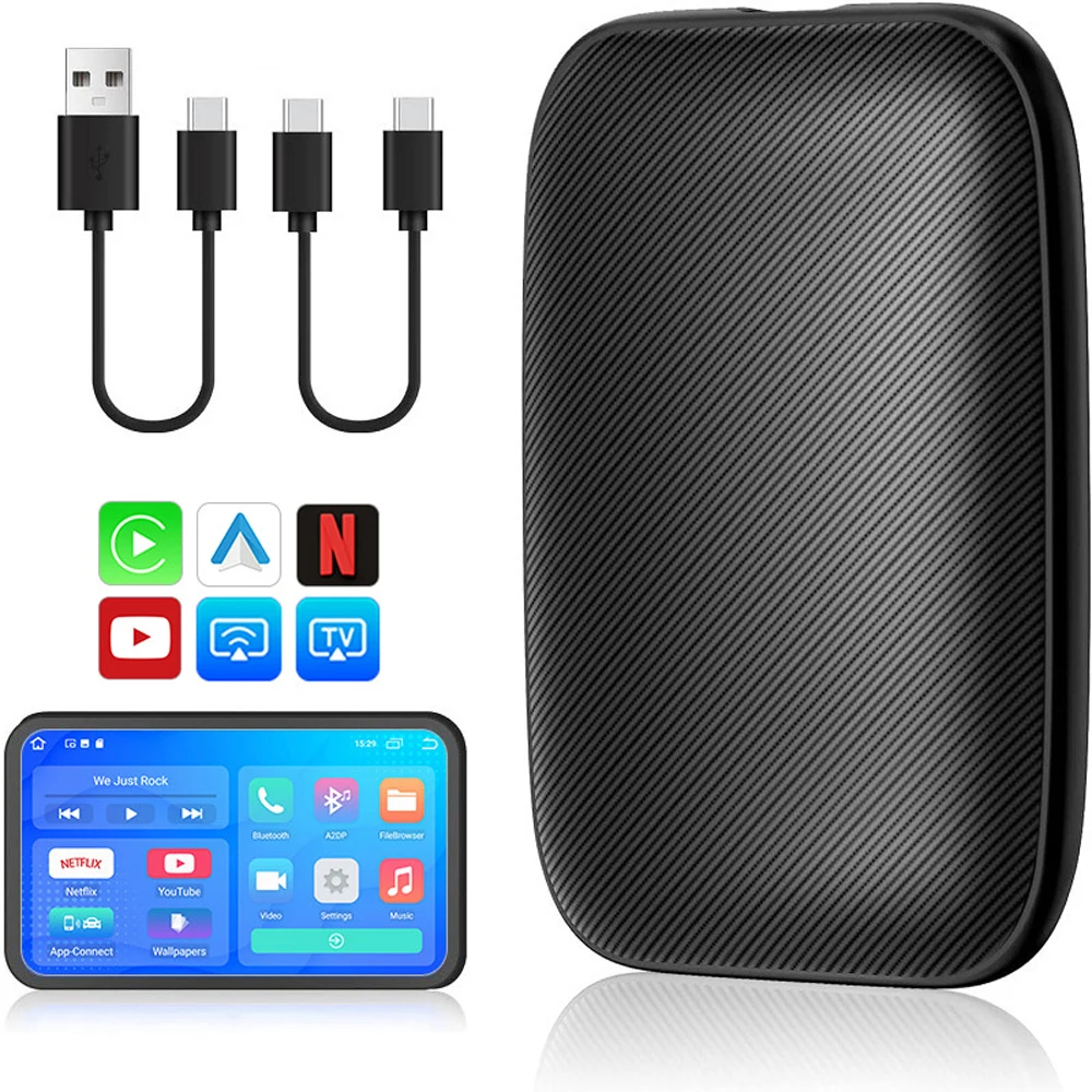 

Автомобильный проводной беспроводной модуль Playbox Android BT 5.0 5G Wi-Fi, совместимый с беспроводным адаптером автомобильных аксессуаров Android Auto