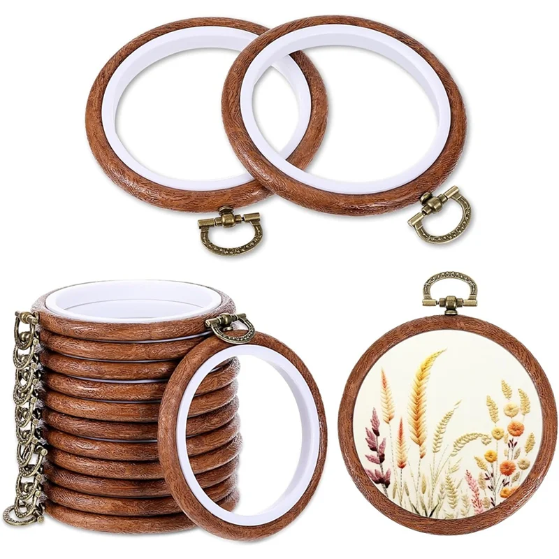 

Embroidery Hoop Frame 3 Inch, 12 Pcs Circular Wood Rubber Hoops For Sewing, Craft, DIY Hanging Gift Projects-A21R