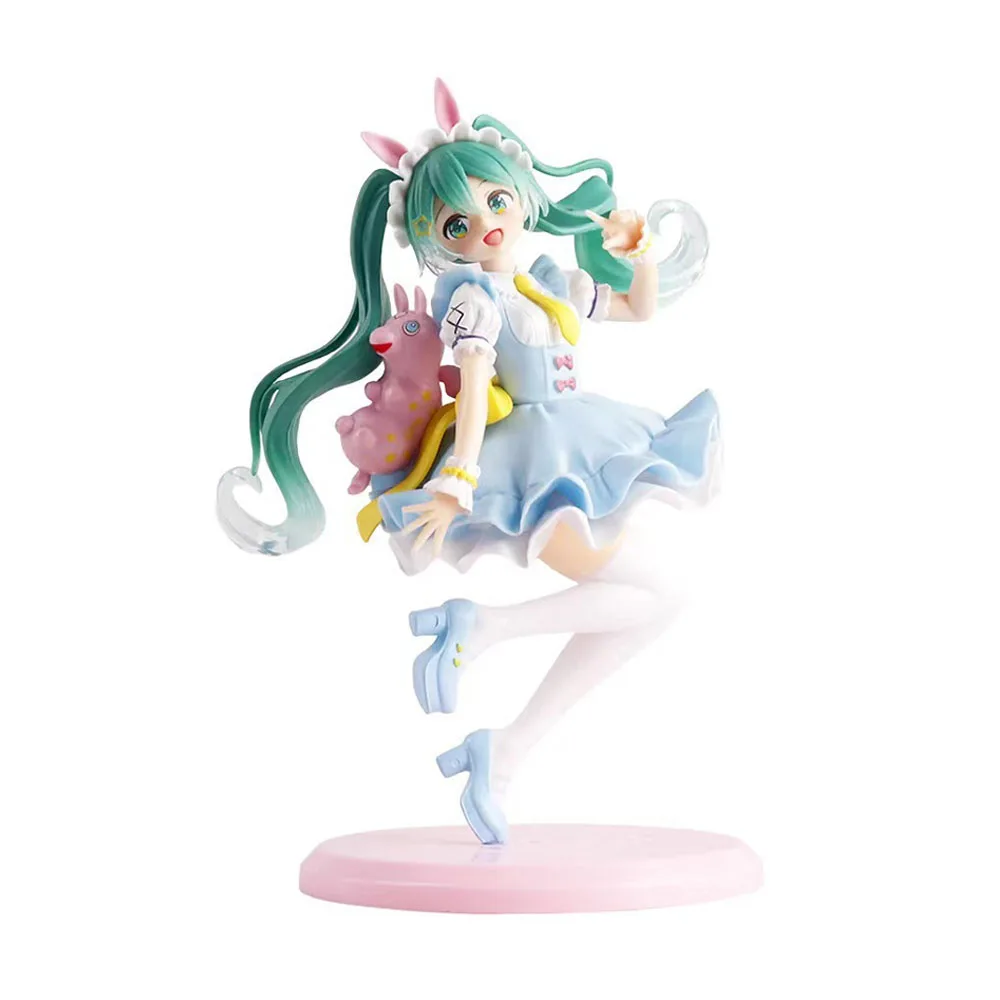 Figura de acción de Hatsune Miku para escritorio, versión con camiseta Neko. Figura de Anime, Modelo de Chica Kawaii, Juguete de Regalo, Decoración Coleccionable, Regalos de Modelos