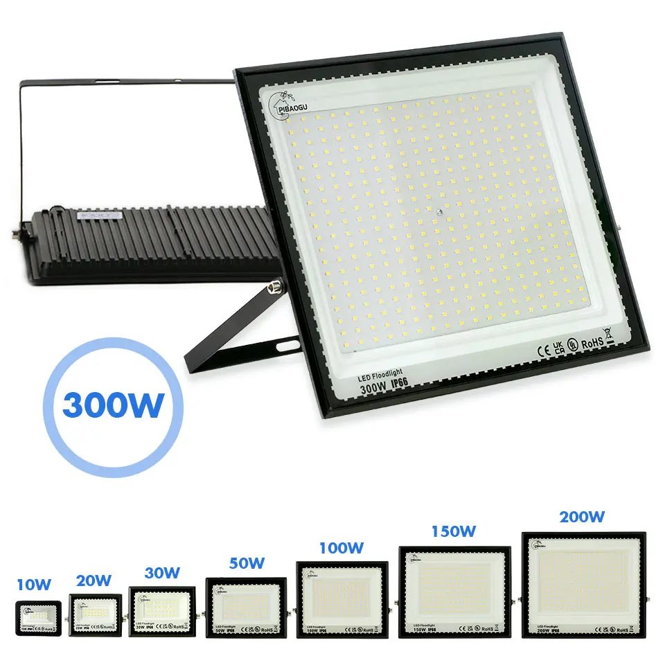 LED Flood Light IP66 Waterproof AC220V 10W 20W 30W 50W 100W 150W 200W 300W Spotlight Outside The Garden Wall High Brightness