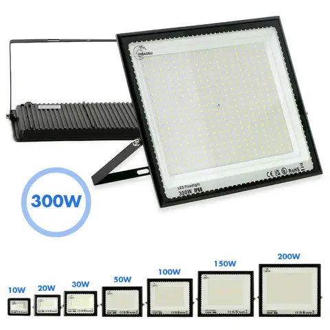 LED Flood Light IP66 Waterproof AC220V 10W 20W 30W 50W 100W 150W 200W 300W Spotlight Outside The Garden Wall High Brightness