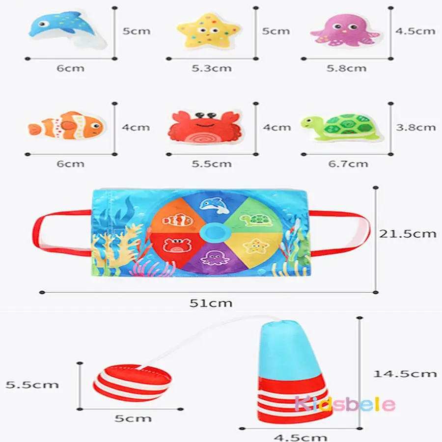 Jeu de pêche Montessori assorti, jouet de pêche en tissu, tri des couleurs, cadeau de noël Portable pour les tout-petits de 6 à 12 mois, jouet sensoriel