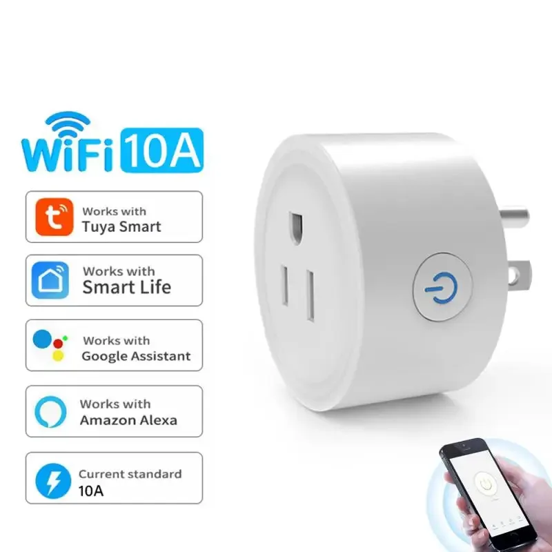 

Tuya Smart Plug 10A WiFi US Outlet Socket 100-240V Timer Alexa Google Assistant CozyLife APP/Voice Control Group for Home Auto