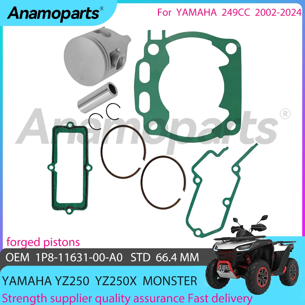 STD 66.4mm motorcycle piston Sealing ring kit parts Fits For 2002-2024 YAMAHA YZ250 YZ250X YZ 250 X 249 CC 1P8-11631-00-A0