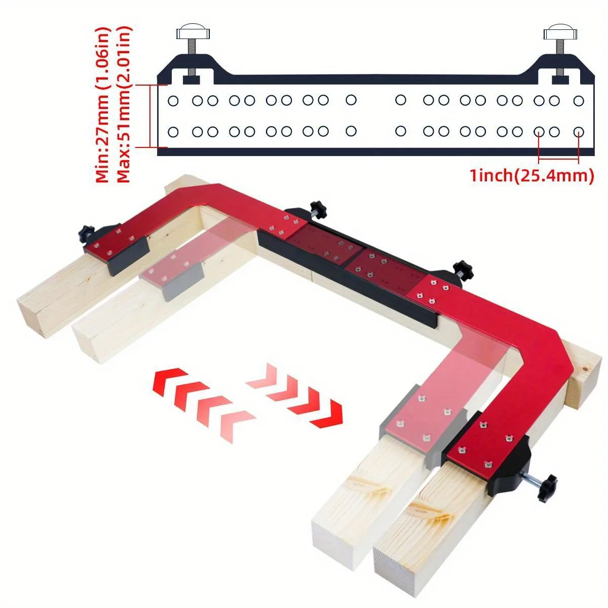 Strumento di Layout del perno on-Center di aggiornamento della maschera del telaio della colonna regolabile da 16-24 pollici, strumento di morsetto