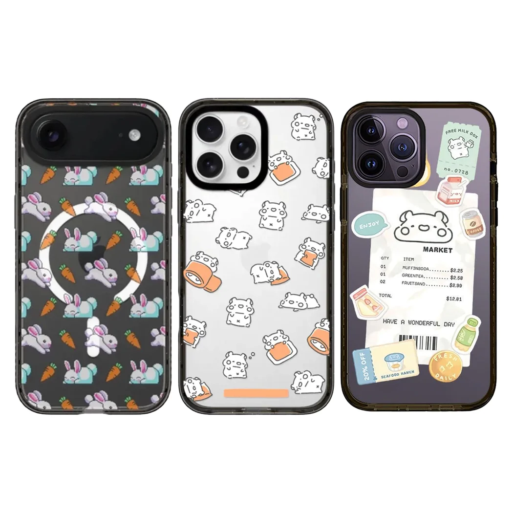 

Rabbit Carrot Acrylic Border Magnetic Case: Compatible with iPhone 17 16 15 14 13 12 Pro Max 17 Air