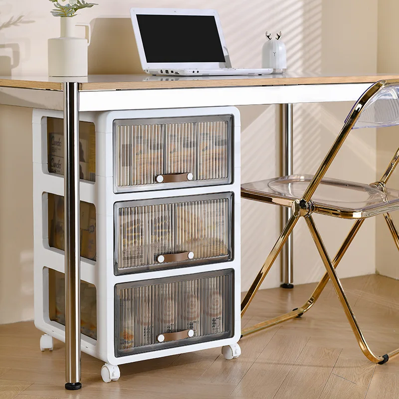 

Тележка на колесиках с 4-колесными роликами, многоуровневый органайзер для хранения под столом для домашних выдвижных ящиков, гладкие раздвижные колеса
