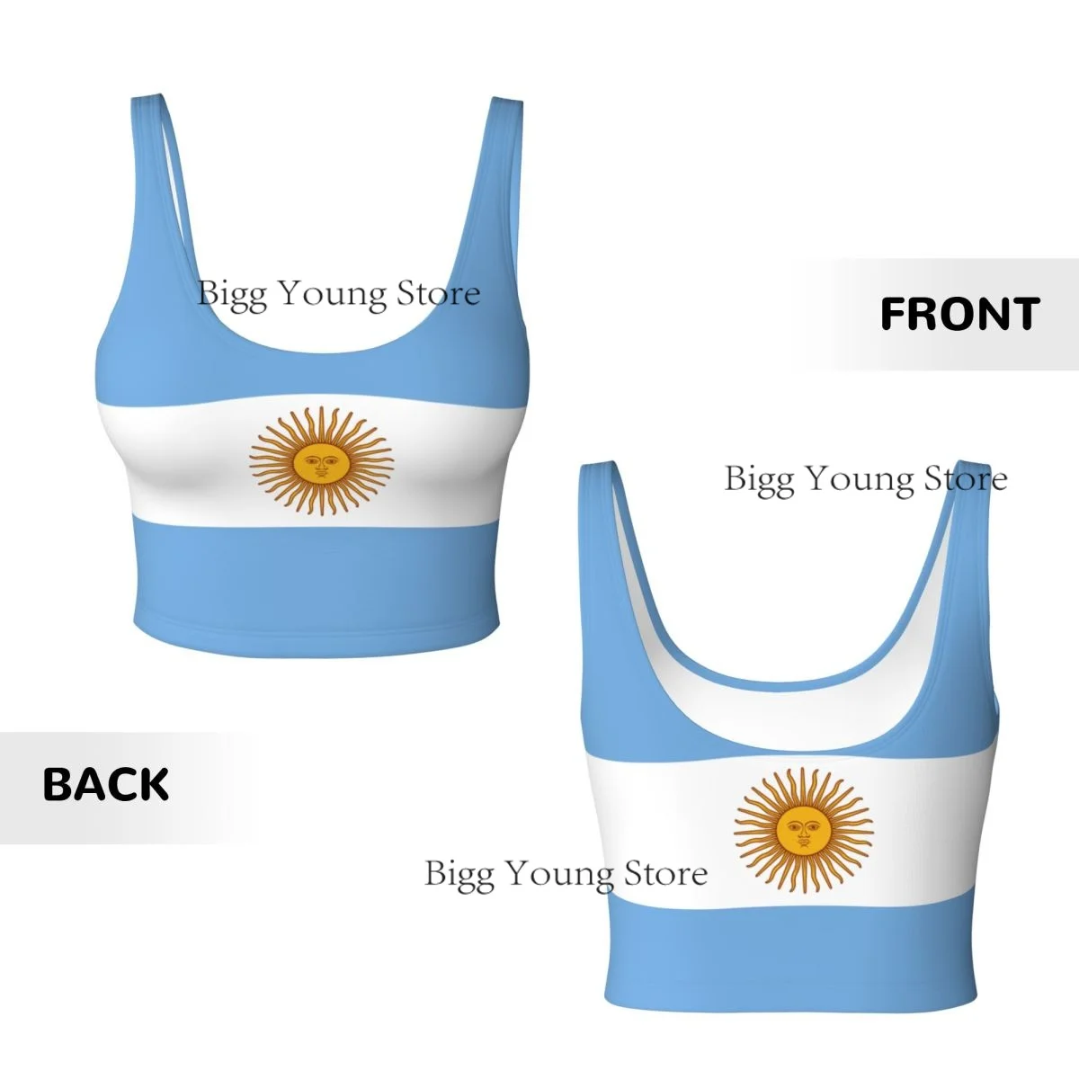 Women Sexy Sports Vest Flag Of Argentina Female Streetwear Sport Lingerie Tee Crop Top
